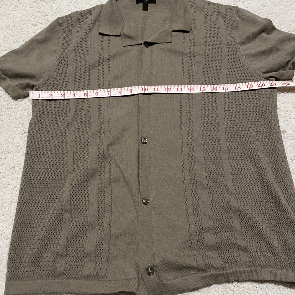 Express Men's Pointelle Camp Collar Short Sleeve Sweater Polo Size Large - Picture 7 of 9